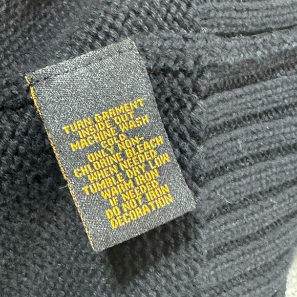 LRL Lauren Ralph Lauren Sweater Women's PS Black Gold Turn Lock Shawl Collar - Picture 8 of 11